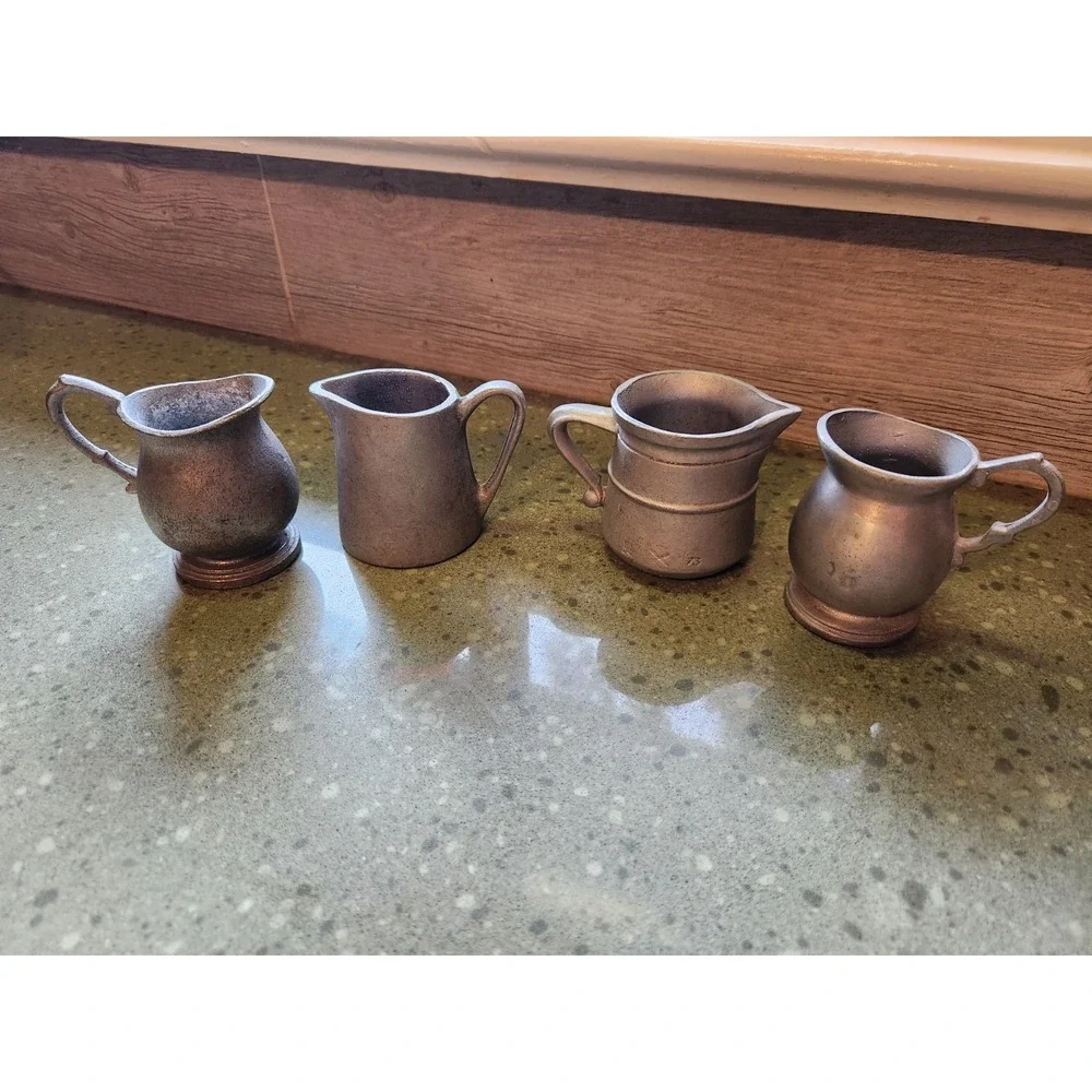 VTG Pewter Creamers Lot of 4
